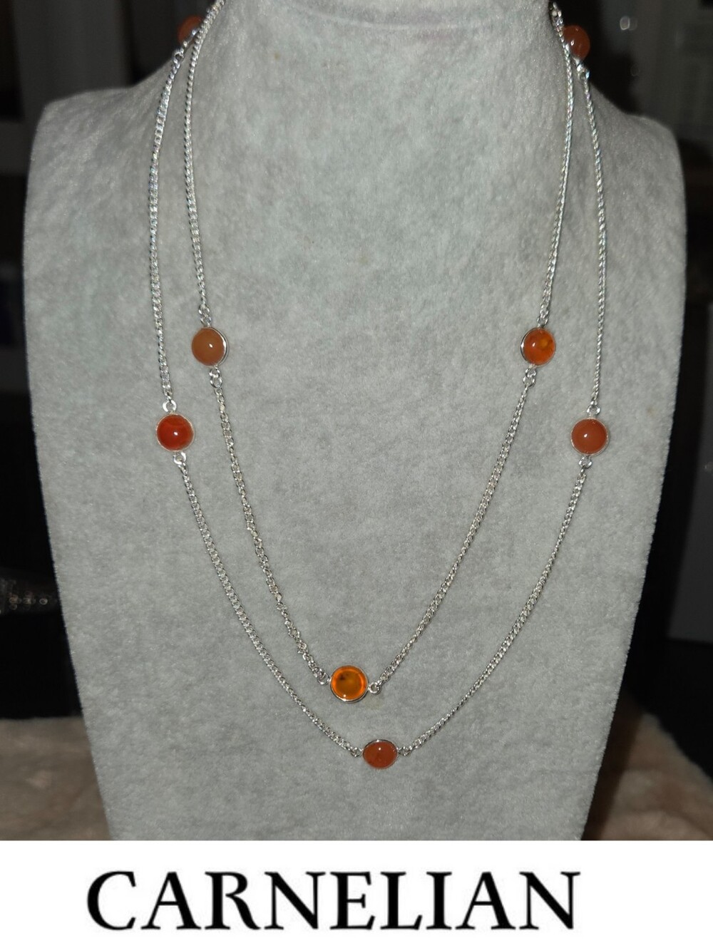 Divine Carnelian Multi Gemstone Handmade Station Necklace